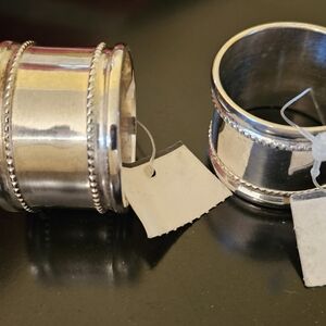 Pottery Barn Silver Napkin Rings (Set Of 2)